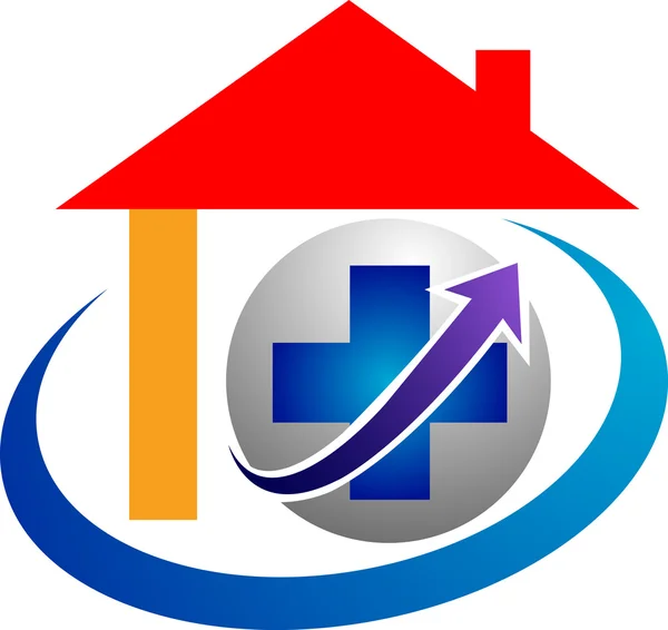 Home plus logo — Stock Vector