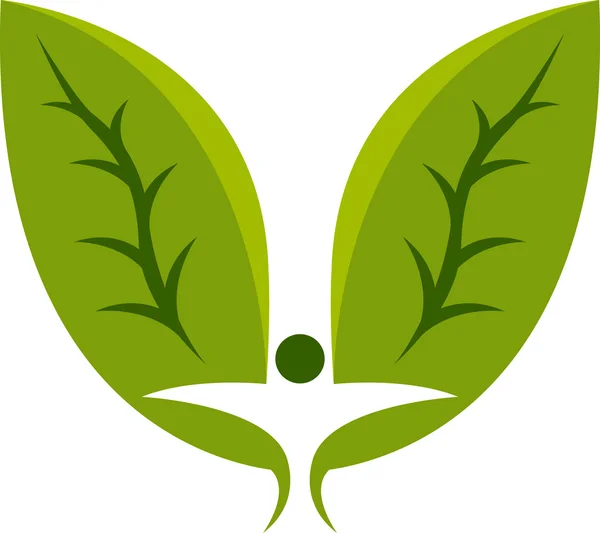 Yaprak adam logo — Stok Vektör