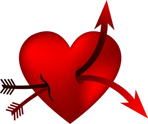 Coeur et double flèche — Image vectorielle