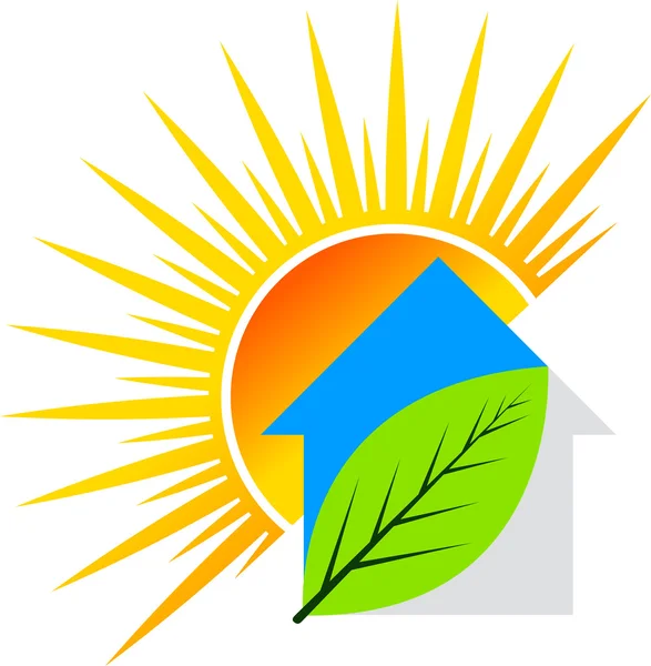 Φύλλο σπίτι λογότυπο — Διανυσματικό Αρχείο