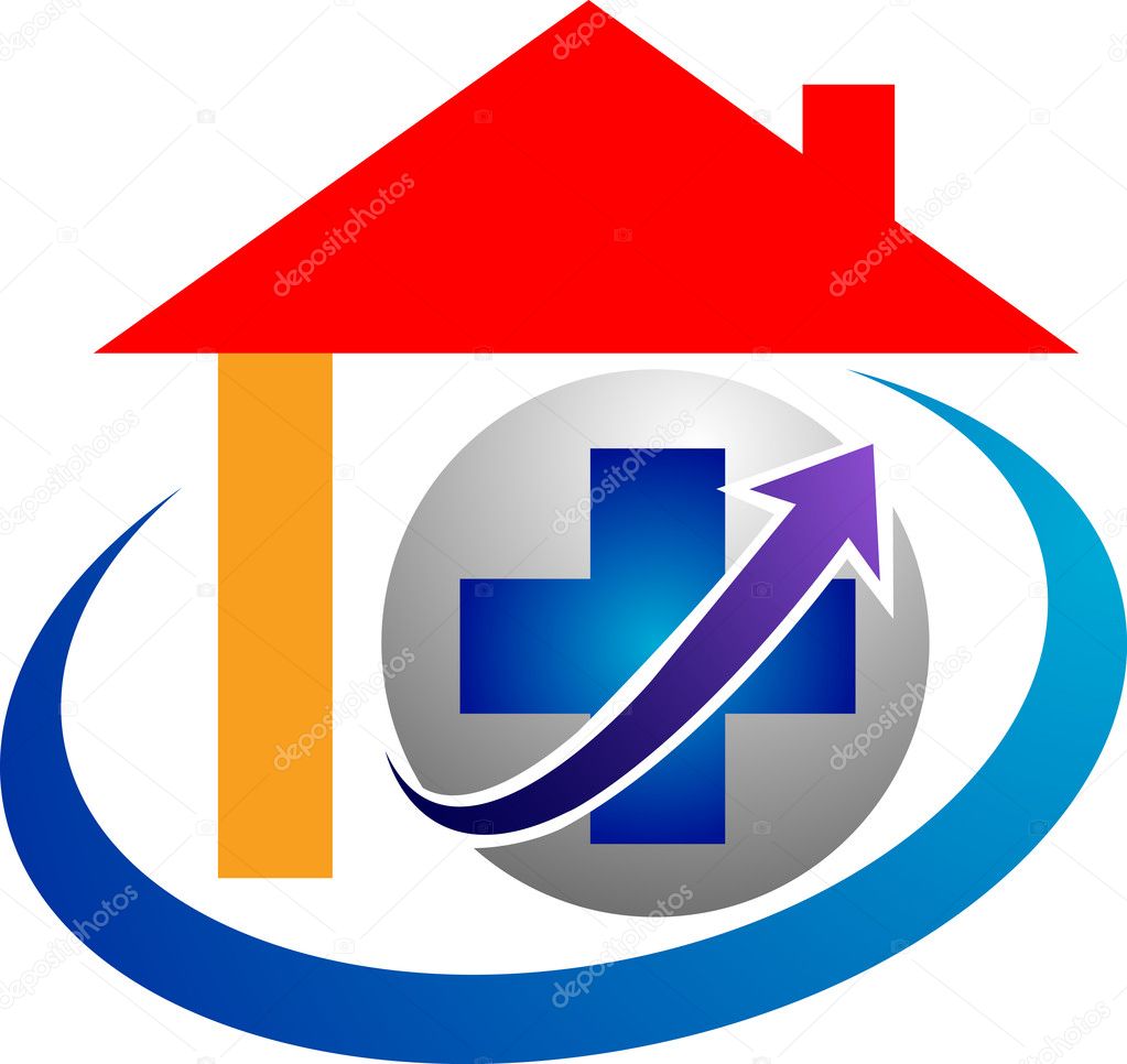 Illustration art of a home plus logo with isolated background