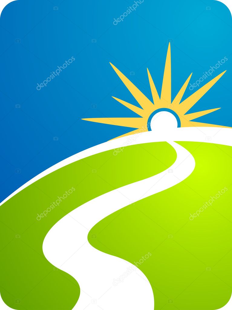 Illustration art of a road path with isolated background