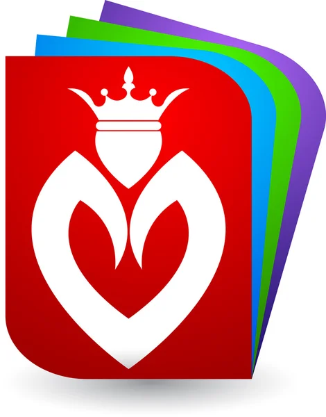 Hjärtat crown kort — Stock vektor