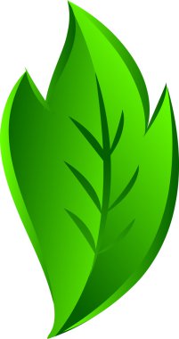 Green leaf shape clipart