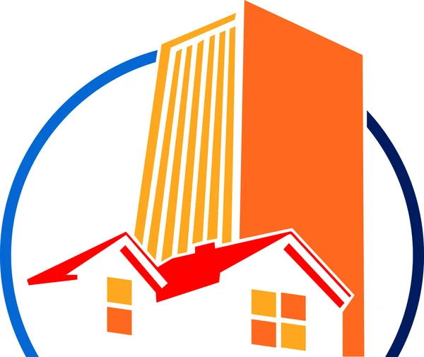 建物のロゴ — ストックベクタ