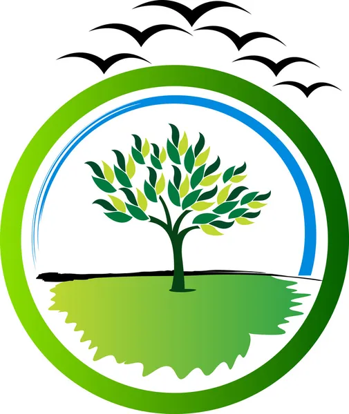 Logo albero — Vettoriale Stock