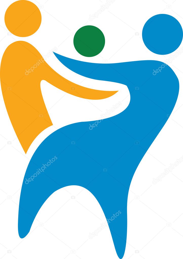 Illustration art of family logo with isolated background