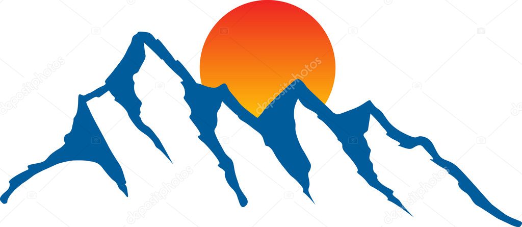 Illustration art of hills logo with isolated background