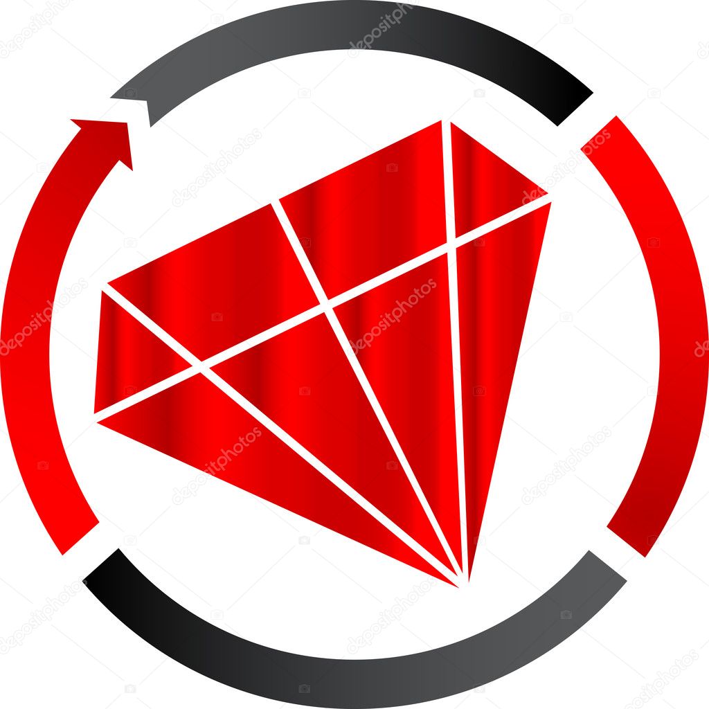 Illustration art of diamond with isolated background