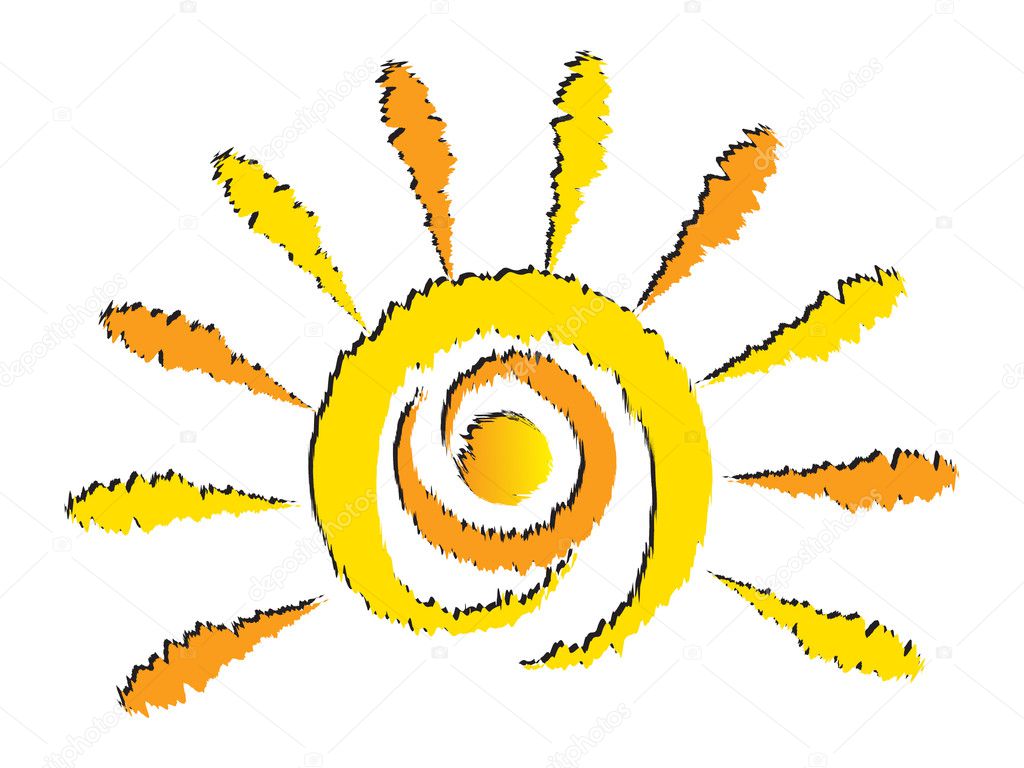 Illustrations art of sun logo on white background