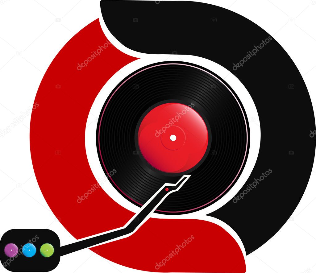 Illustration art of old record with isolated background