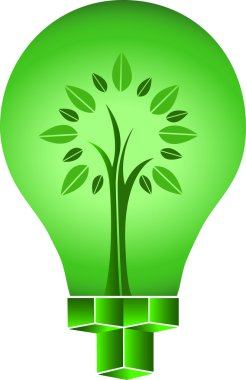 Green energy lamp clipart