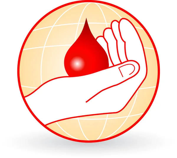 Κόσμο χέρι αίματος — Διανυσματικό Αρχείο