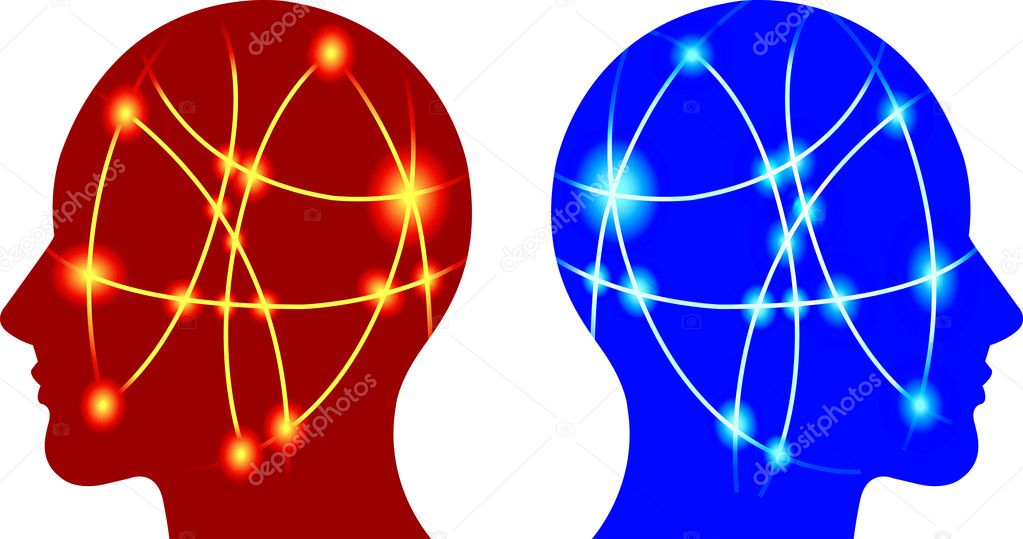 Illustration art of brain focus with isolated background