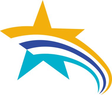 Flying star logo clipart