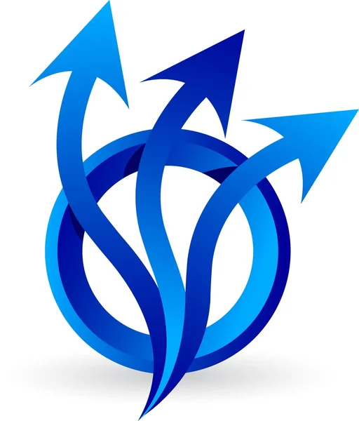 Orada mavi logo — Stok Vektör
