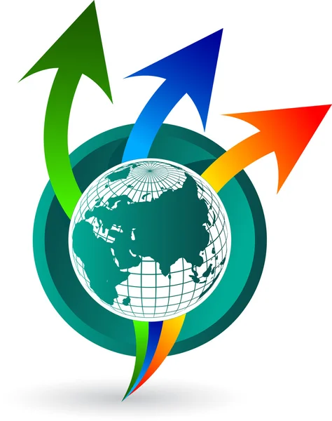 Globe arrow logo — Stock Vector