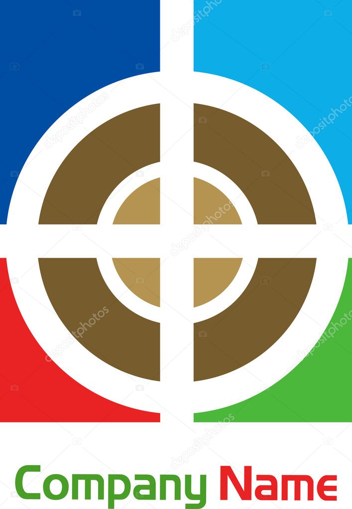 Illustration art of target aim logo with isolated background