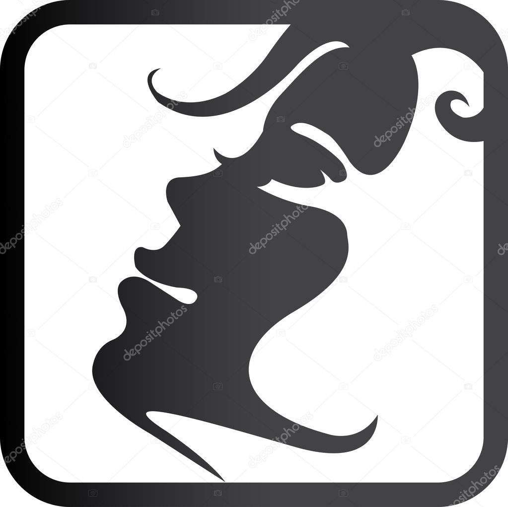 Illustration art of woman face logo with isolated background