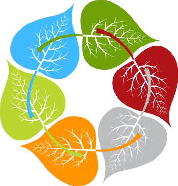 Colourful leaf logo clipart