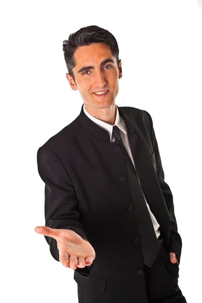 Jovem sorridente bem sucedido homem de negócios — Fotografia de Stock