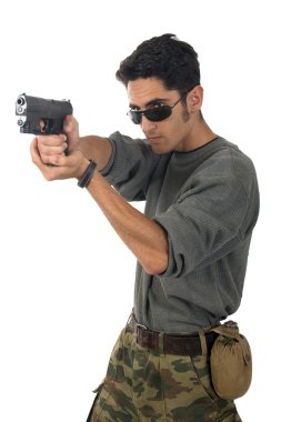 Man with gun. clipart