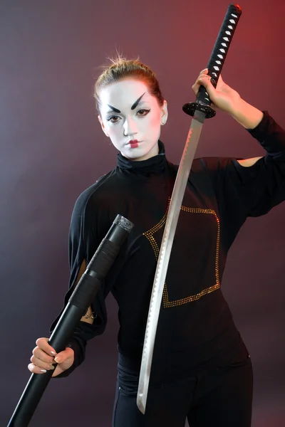 Mystic girl with sword. — Stock Photo, Image