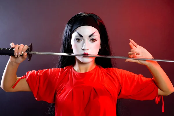 stock image Mystic girl with sword.