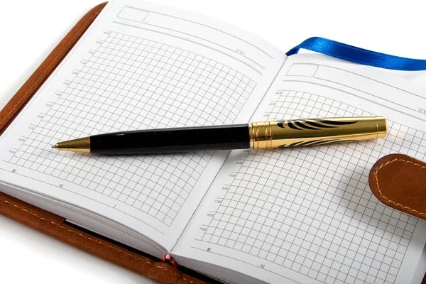 Notebook a kuličkové pero — Stock fotografie