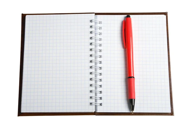Notebook and ballpoint. — Stock Photo, Image