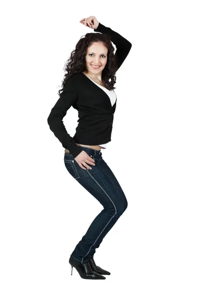 Sexy young woman in jeans. — Stock Photo, Image