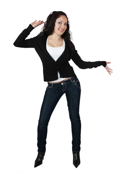 Sexy mladá žena v džínách. — Stock fotografie