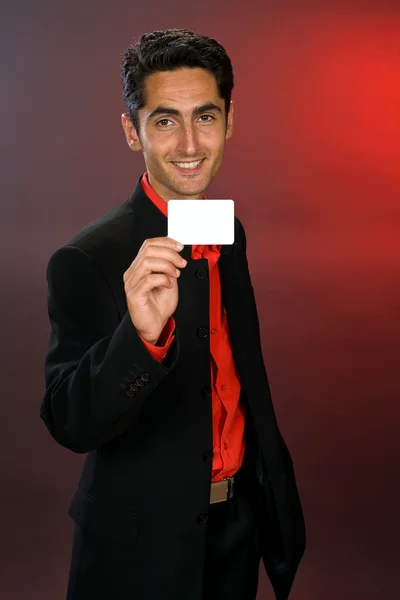 Uomo d'affari con carte di plastica . — Foto Stock