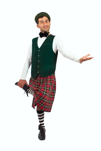 Homem expressivo em traje escocês . — Fotografia de Stock