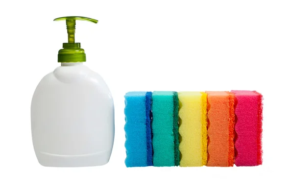 Esponjas de detergente y cocina — Foto de Stock
