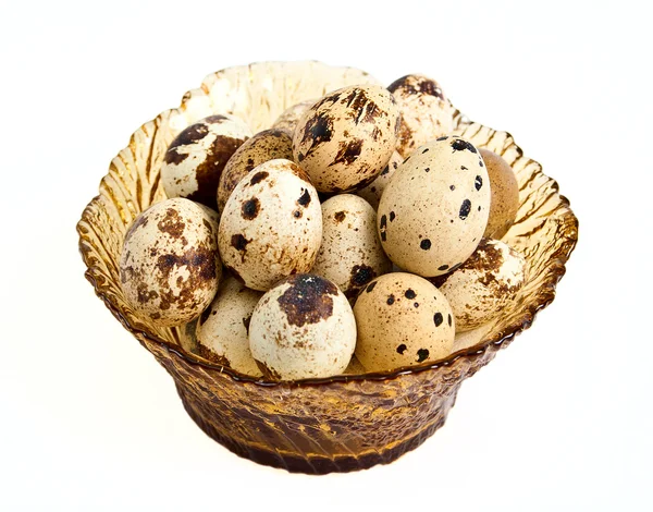 Jarrón con huevos de codorniz . —  Fotos de Stock