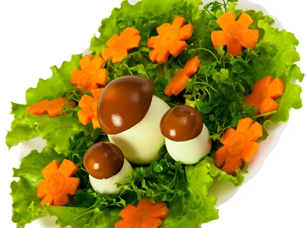 Stock image Lettuce and carrot cutting with mushroom.