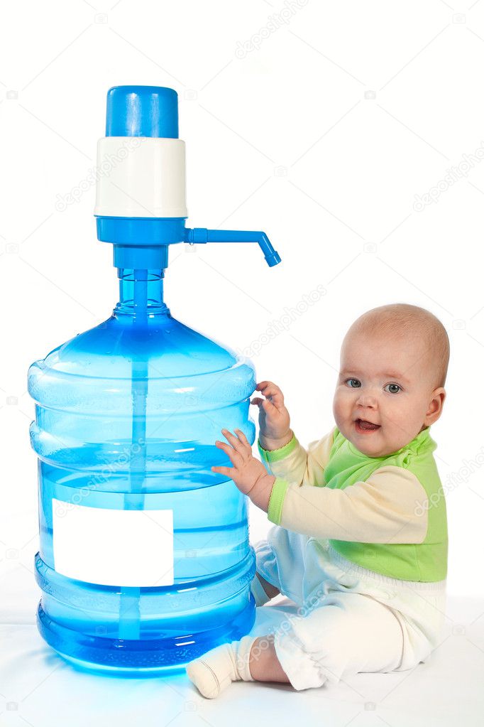 Large bottle of clean drinking water.