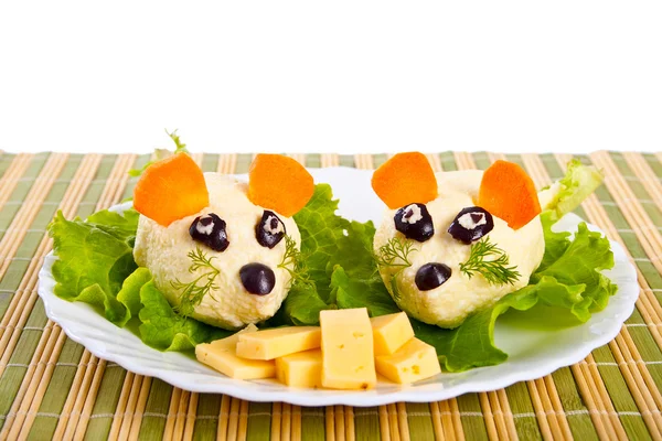 stock image Lettuce and cheese with egg snack.