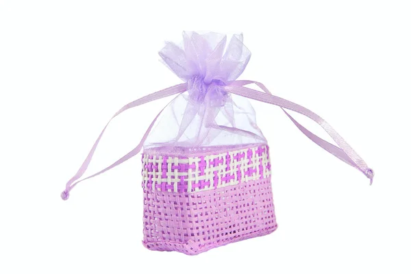 Violet straw paper-bag. — Stock Photo, Image
