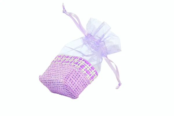 Violet straw paper-bag. — Stock Photo, Image