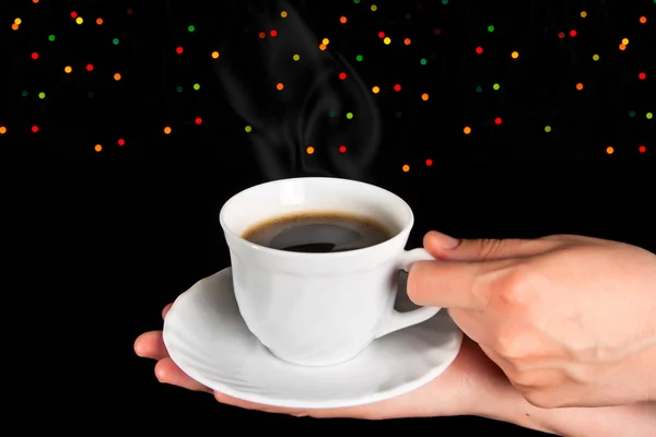 Kopp kaffe med många färgade gnistrar. — Stockfoto