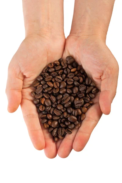 Bohnen aus schwarzem arabischen Kaffee. — Stockfoto