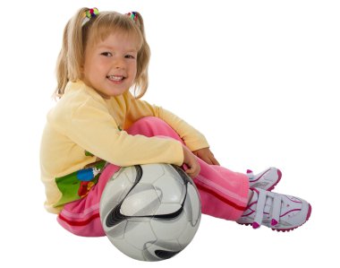 Little girl with ball clipart