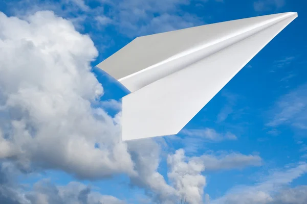 stock image Paper plane in blue sky.