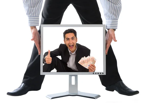 Monitor with advertisement. — Stock Photo, Image