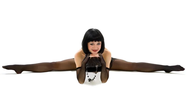 Rapariga em proeza acrobática . — Fotografia de Stock