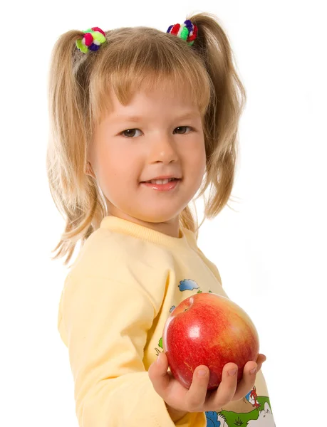 Bambina con mela . — Foto Stock