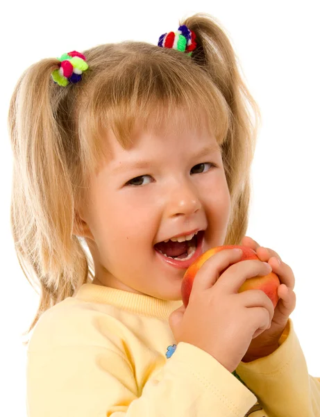 stock image Little girl with apple