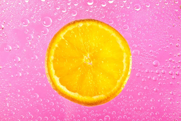 Segmento laranja no fundo pinkabstract — Fotografia de Stock